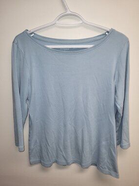 Northern Reflections Light Blue Boat Neck Long Sleeve Top Large